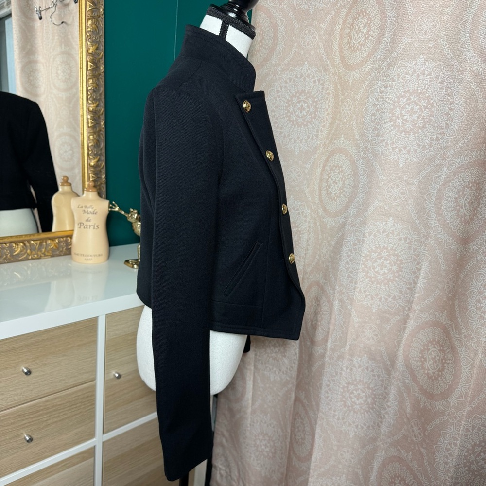 Juicy Couture Y2K 2009 Black Military Style Wool Double Breasted Jacket Sz M - Picture 2 of 14